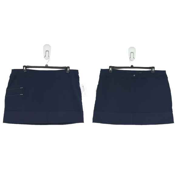 Athleta Women 2x Plus Tee Time Skort Navy Blue Zip Pockets Pull On Stretch NEW - Picture 1 of 7